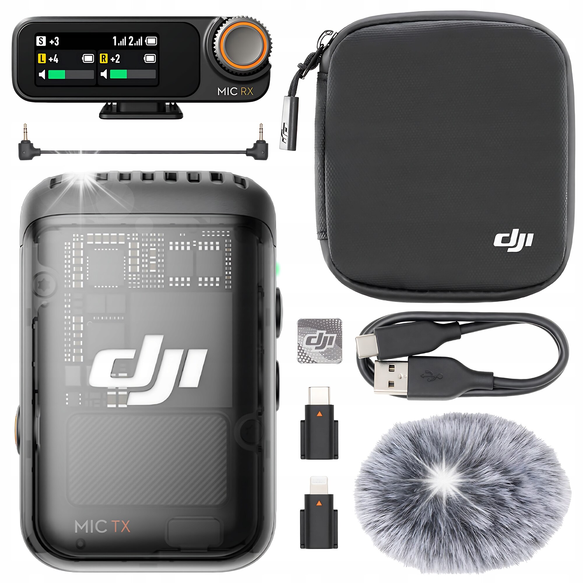DJI Mic 46 multicolor, Rx), 1 + Tx (1 2 Mic DJI Wireless Microfon Set セット 配信機器・PA機器・レコーディング機器