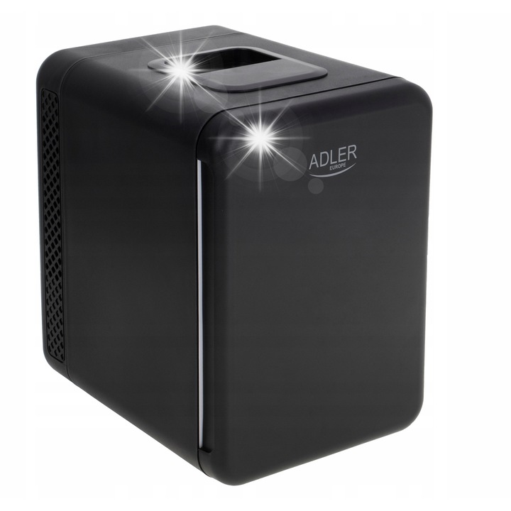 Мини преносим хладилник Adler 4L, функция за охлаждане и затопляне, 18,3x27x24,1см, за дома и колата