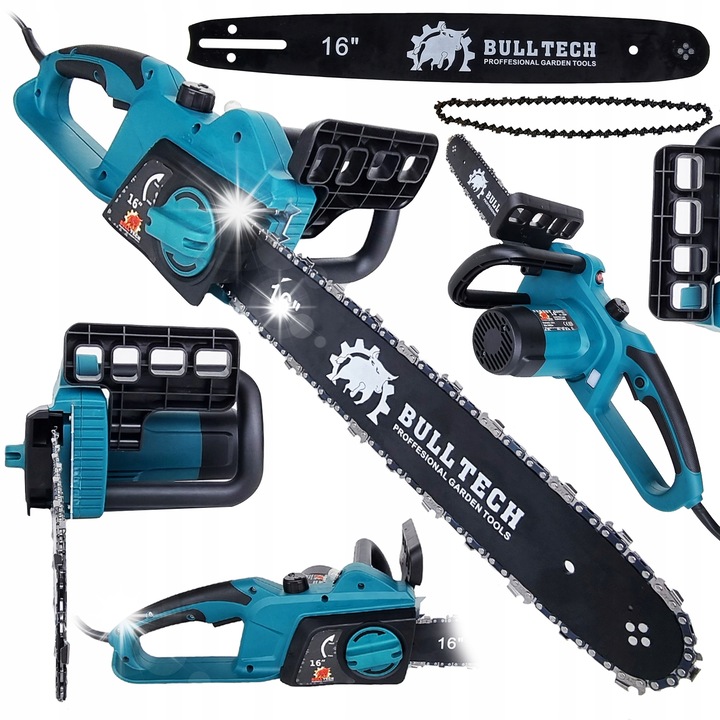 Bull Tech 3650W elektromos láncfűrész, 40cm vezetőlemez hossz, 4kg súly, rezgéscsillapító rendszer
