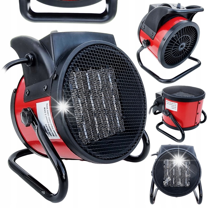 Ondragon 3,5kW elektromos hőlégfúvó, 300m/h, termosztát, 230x210x290mm