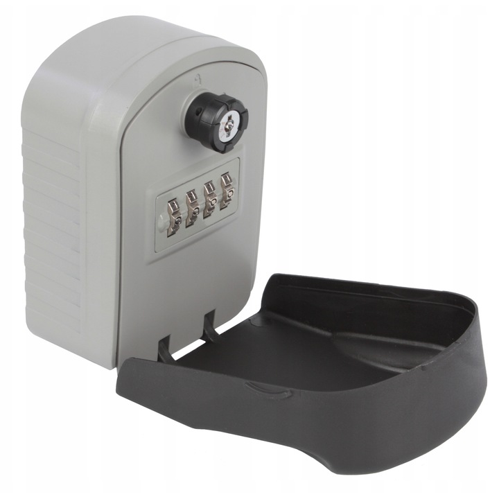 Сейф за ключове, модел KEYBOX, код за сигурност, 11,6x9x3,8см, сив/черен