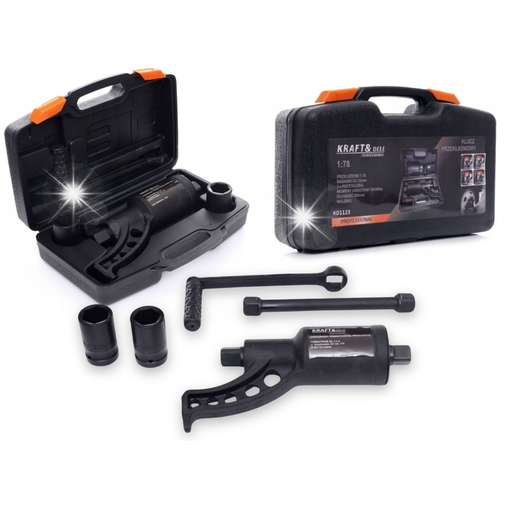 Cheie Planetara Kraft&Dele KD1123, 1:78, 8000Nm, 360mm, set cu