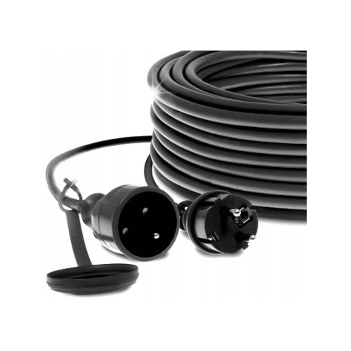 Удължител градински 30м, 1 контакт, 2x1мм, без заземяване