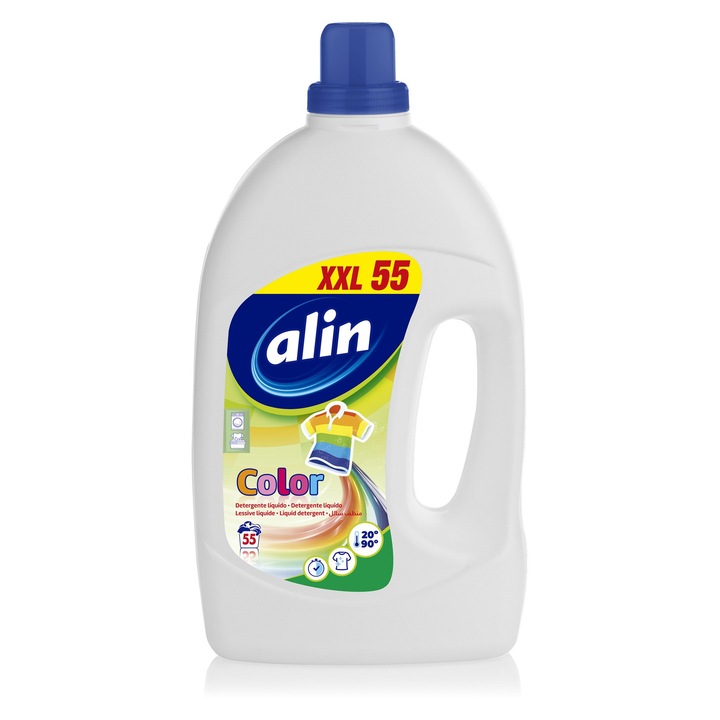 ALIN mosószer, 2.75L, színes ruhákhoz, 55 mosás