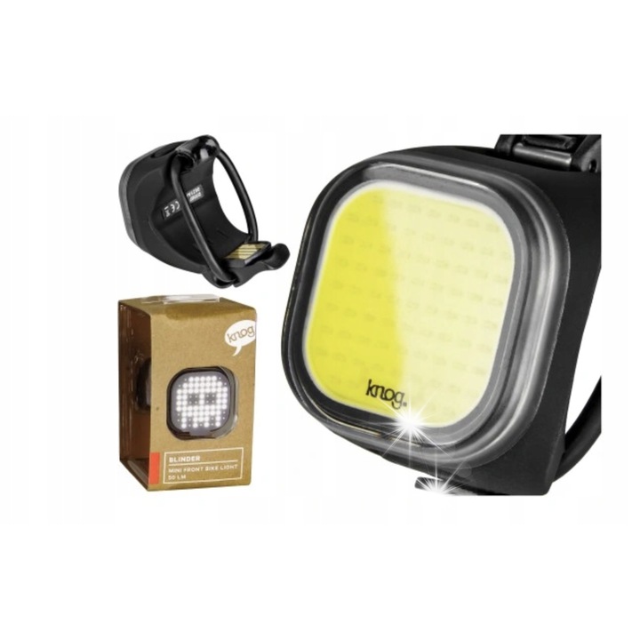 Лампа за велосипед Knog Blinder Mini, 50 lm, 8 режима, 40x33x31 мм, USB, 18 гр