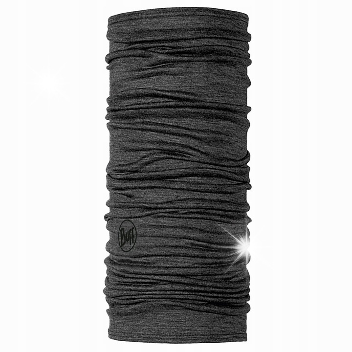 Buff Merino könnyű sál, 100% merinó gyapjú, légáteresztő, UV-védelem, szürke, uniszex
