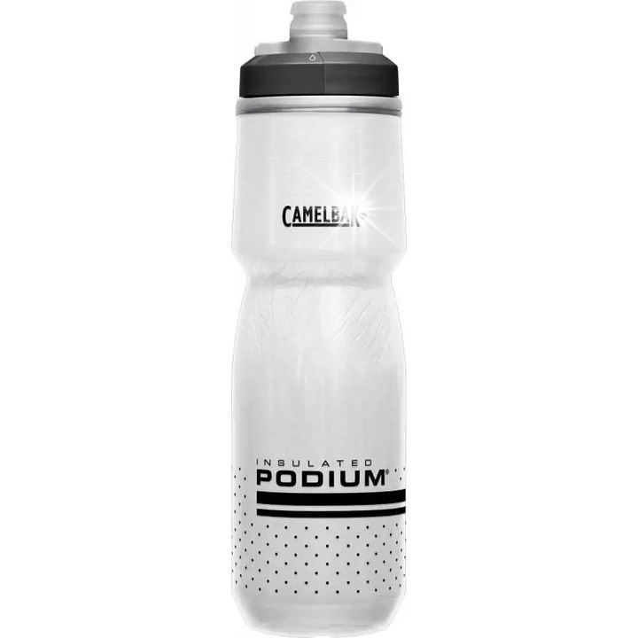 Бутилка CamelBak Podium Chill 710ml, бял/черен, капацитет 750ml, материал без BPA/BPF/BPS