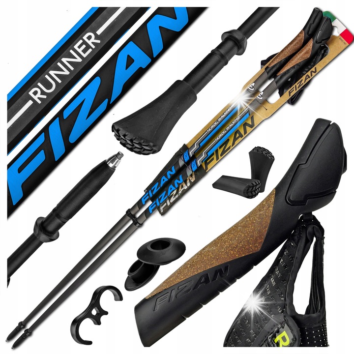 Щеки за трекинг Fizan RUNNER carbon 120 см, тегло 162 гр., ергономични, с ръкавици FR3 Air