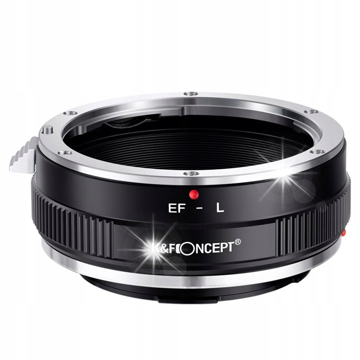 Adaptor K&F Concept CANON EOS EF EF-S la L-Mount, metalic, cromat, pentru aparate Panasonic Lumix S si Leica
