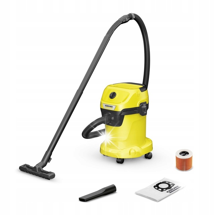 Aspirator universal KARCHER WD 3, 1000W, 17L, galben-negru
