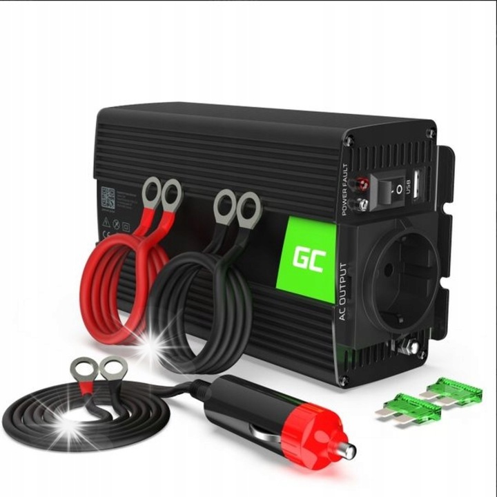 Модулен инвертор Green Cell INV16-GC, 12V-230V, 500W/1000W, 245x106x62mm