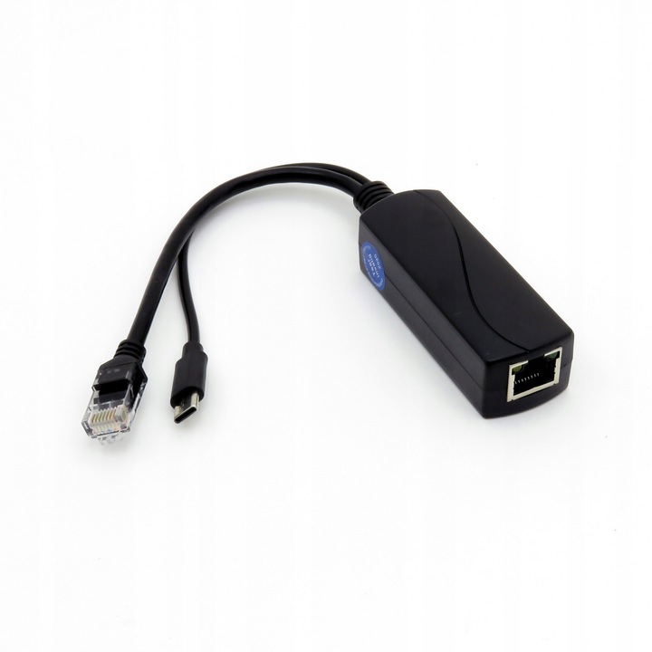 PoE дистрибутор 5V/2,4A USB Type-C 1Gbps, 83x28x23mm, 10-90% влажност