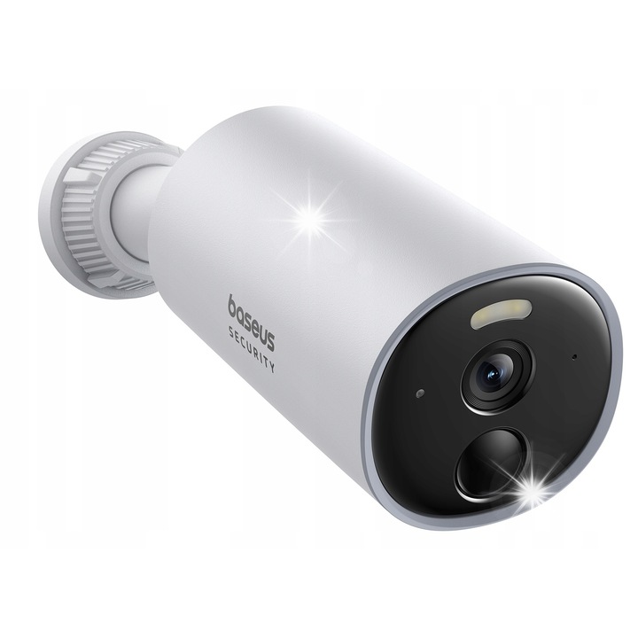 Външна камера за наблюдение Security B1, 2K, бяла, AI разпознаване на движение, 7800 mAh, 202x170x87 мм