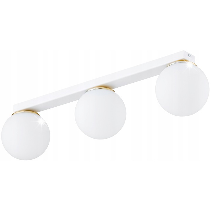 Висяща лампа, сирандол, бяла, стъклена, 60x15см