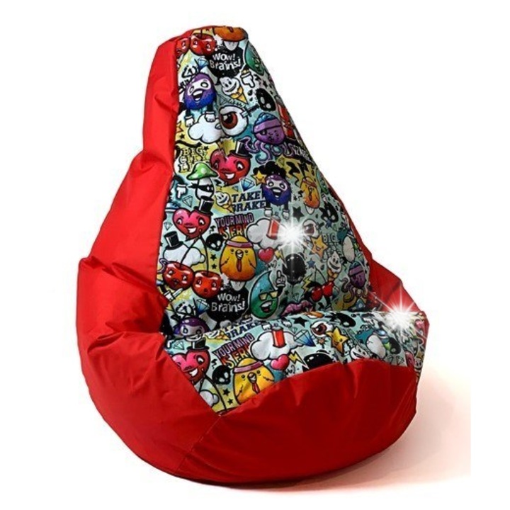 Babzsákfotel, többszínű, XL, 130x90cm