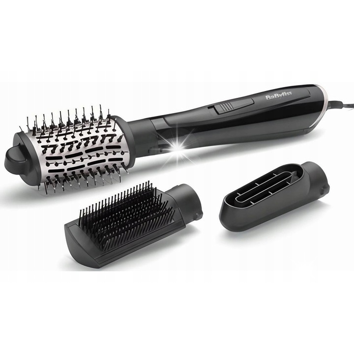 Сешоар BaByliss AS128E, 1000W, йонизираща технология, комплект с овални и изправящи четки, 2 температурни нива, 2,2м кабел