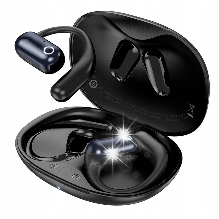 Безжични слушалки Hoco, модел EA6, черни, комплект, Bluetooth 5.4, 6-10ч живот на батерията