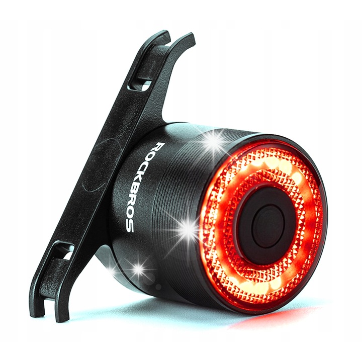 Лампа за велосипед Rockbros Q3, 4 режима на осветление, водоустойчива IPX5, черна, монтажен комплект