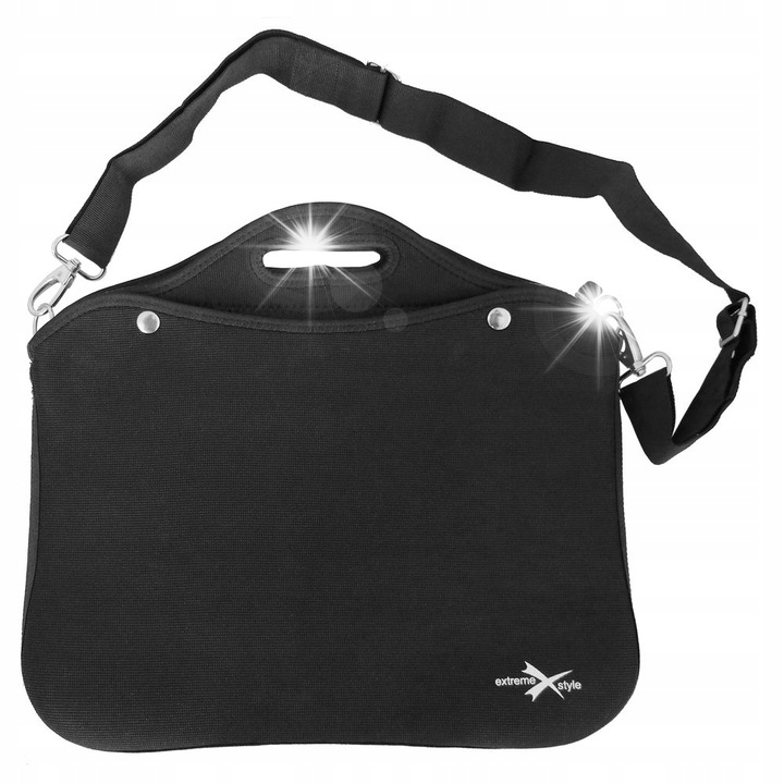 Laptop táska 2 az 1-ben Extreme Style, neoprén, fekete, 39x27cm