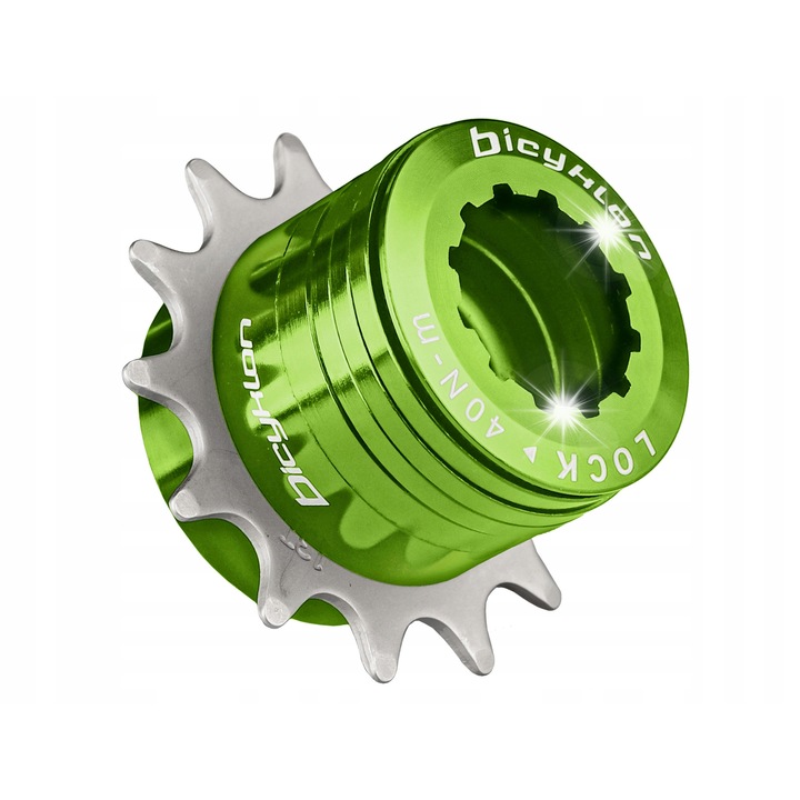 Reductor Bicyklon Single Speed 13T, 7 távtartó, zöld