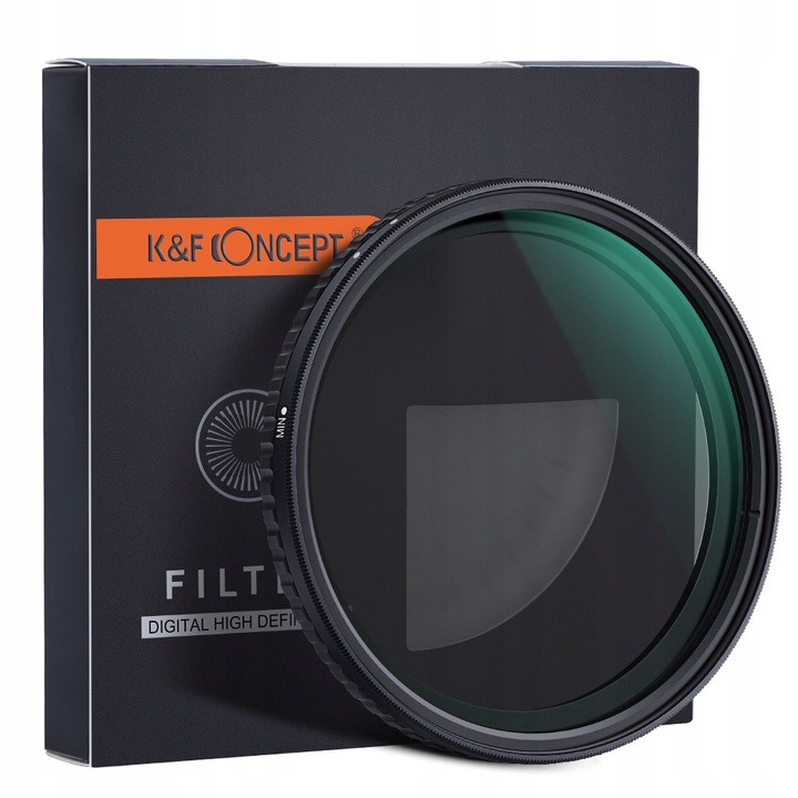 ND филтър K&F ND8-ND128 Nano-X MRC PRO, 18 слоя MRC антирефлексно покритие, немско оптично стъкло, хидрофобен и олеофобен, сив, 77mm