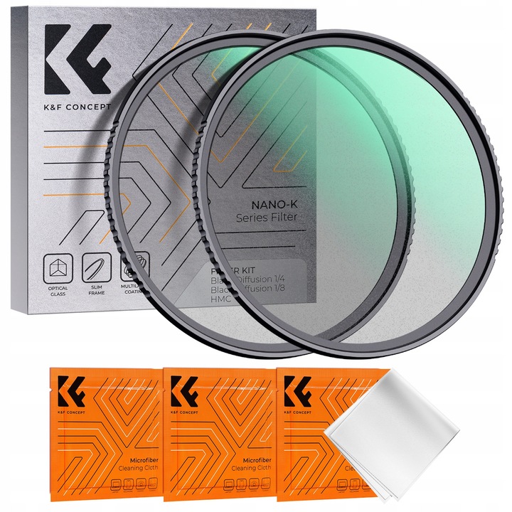 Комплект дифузионни филтри K&F Concept Black Mist 77mm 1/4 1/8, черен