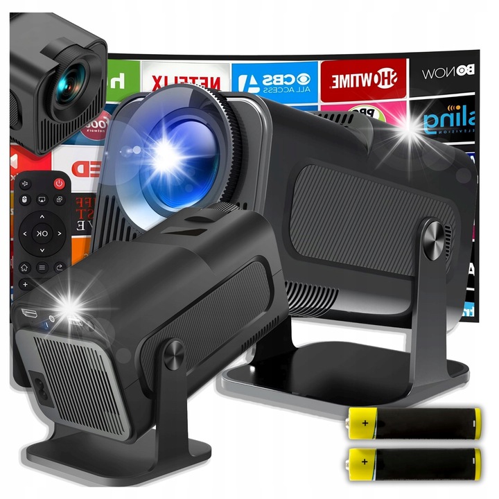 Videoproiector Mini Galaxia HY320, Full HD 1080P, WiFi 6, Bluetooth 5.2, 15x10x9cm, Fekete, Teljes készlet