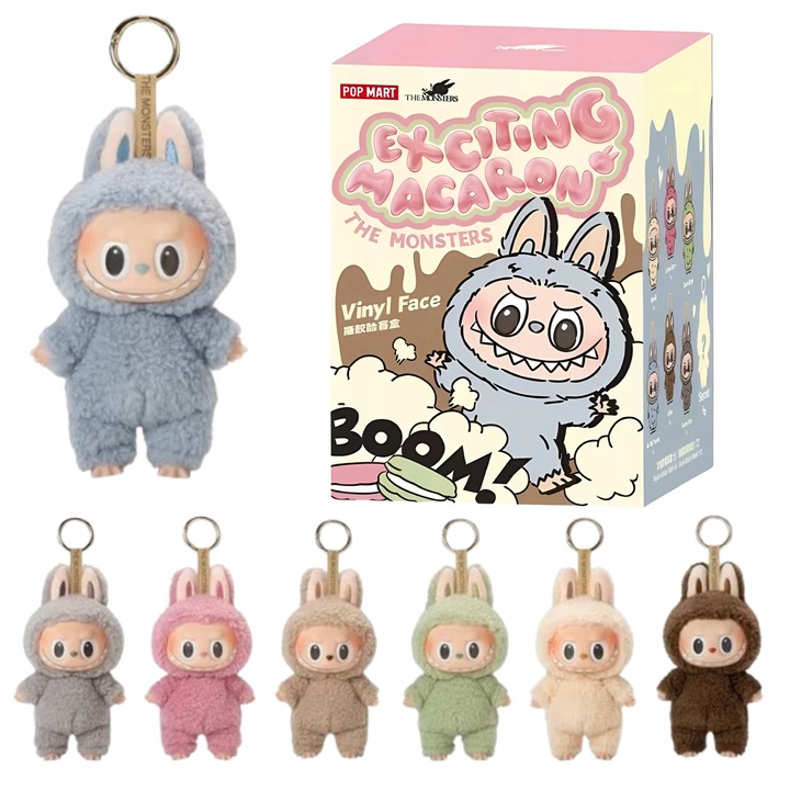 Labubu meglepetés kulcstartó, Pop Mart, Macaron sorozat