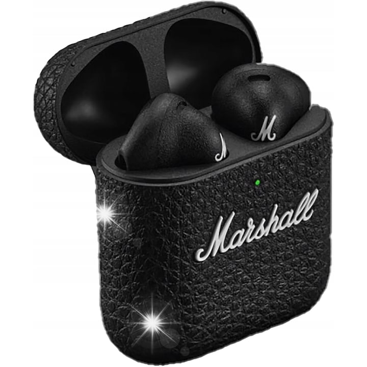 Безжични слушалки Marshall Minor IV, Bluetooth, черни, 30 часа живот на батерията, водоустойчиви