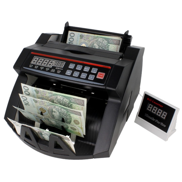Aparat de numarat bancnote IMATRIX, 900 bancnote/min, functie UV, transport usor, set inclus