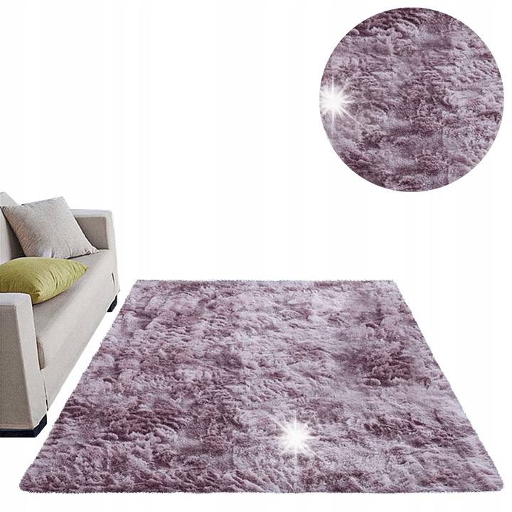 Килим Shaggy Strado Ombre 250x200см, Виолетов, Дебелина 3,5см, Противоплъзгащ
