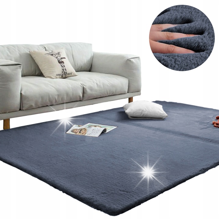 Килим шаги Strado Rabbit 160x230cm тъмно сив, антиалергичен, мек и пухкав