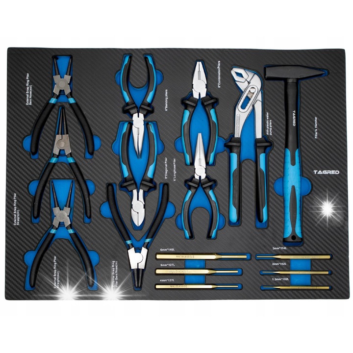 TAGRED szerszámrendező készlet, 53x39x3cm, 8 darabos, CrV acél, EVA, víz- és olajálló