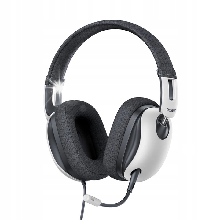 Гейминг слушалки Baseus GoPlay 1 Max, 40 мм, бяло-черни, с микрофон, 2 м