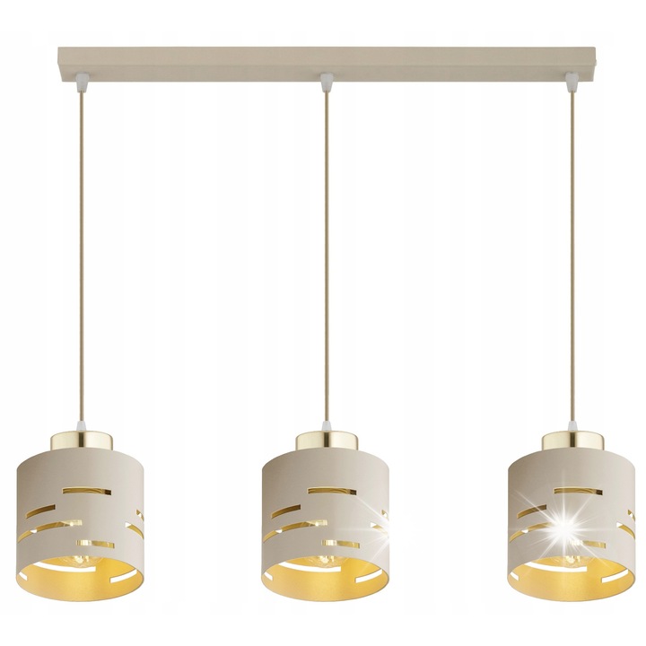 Висяща лампа Vox, модел Ecru, метална, 20-90x60см, бежов цвят