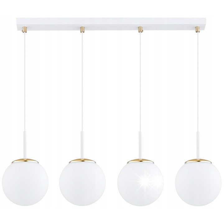 Висяща лампа, сирандол, бяла, стъкло, размери 20-90x70см