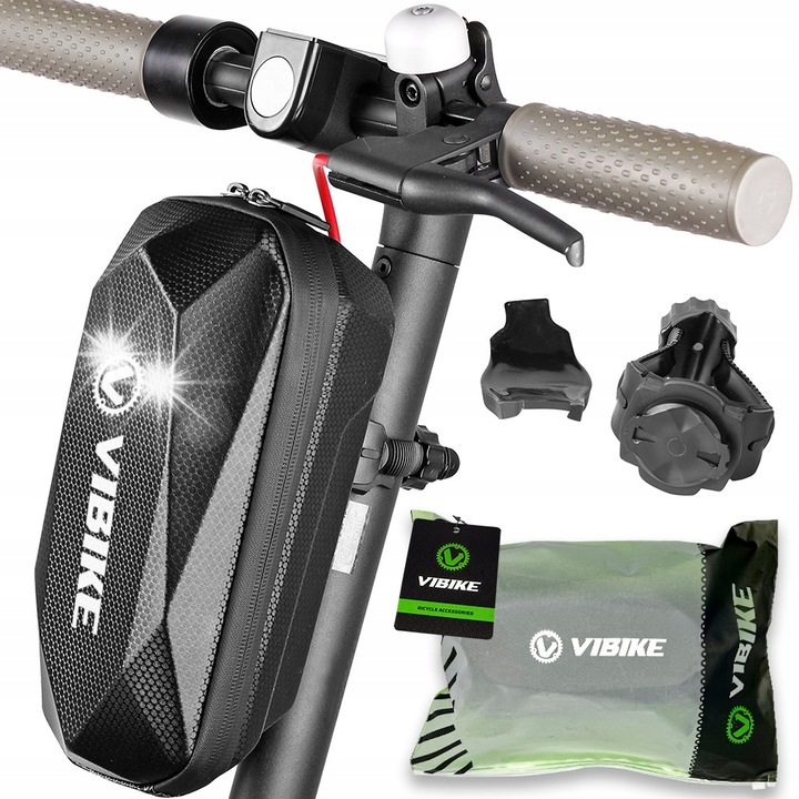 Geanta pentru ghidon scuter, Vibike VBK009, neagra, 10x12x23 cm, montare sub ghidon