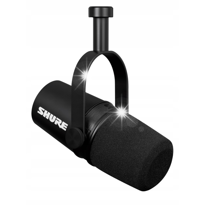 Динамичен микрофон Shure MV7X XLR, характеристики за изолация на гласа, класически дизайн, 53.6x66.5 мм