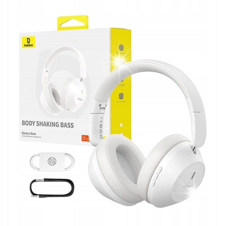 Vezeték nélküli fejhallgató Baseus Bass 30 Max, Bluetooth 5.3, 50 óra üzemidő, fekete