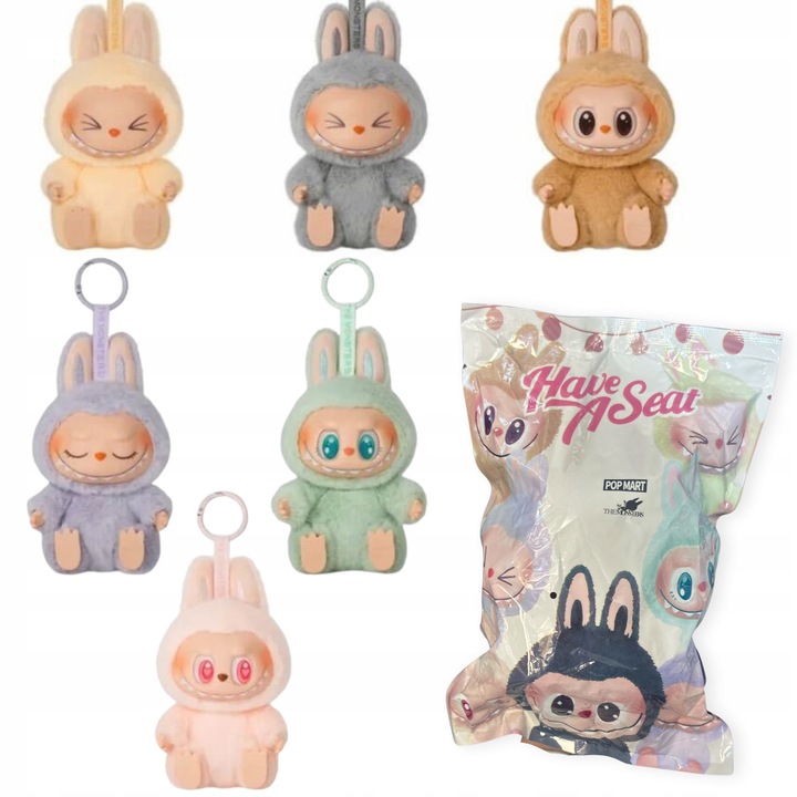 Labubu meglepetés kulcstartó, Pop Mart, 15 cm, plüss