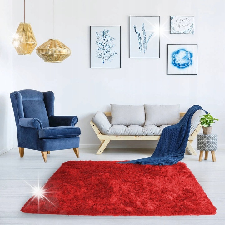 Килим Shaggy, 160x230см, BloodyRed, комплект