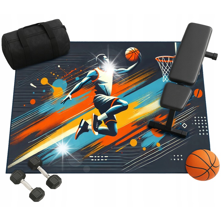 Covoare Strado, килим с щампа BasketBall, 100x150 см, материал полиестер, противоплъзгащ