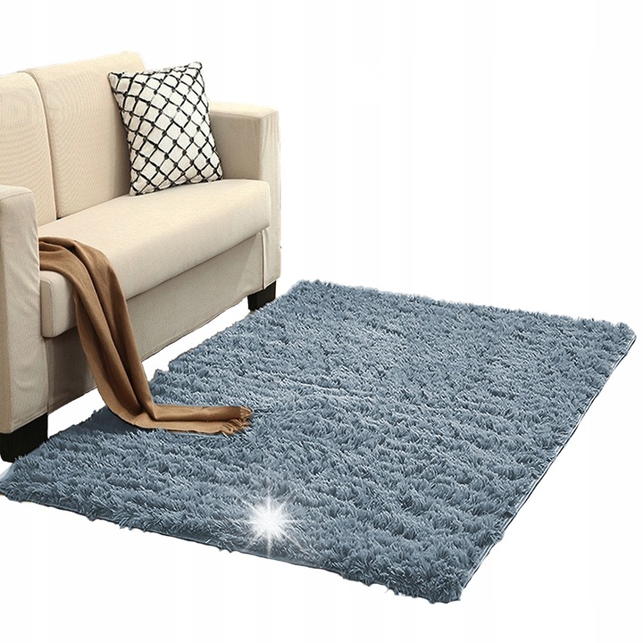 Килим Shaggy Strado 120x170cm сив SilverFur, мек, плътен