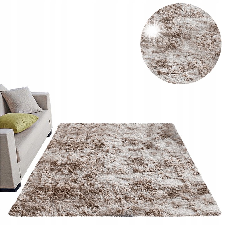 Килим Shaggy Ombre Camel 140x190 см, противоплъзгащ, мек, комплект