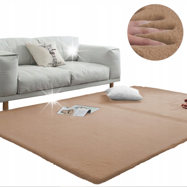 Килим shaggy Rabbit LightCamel 160x200 см, антиалергичен, мек