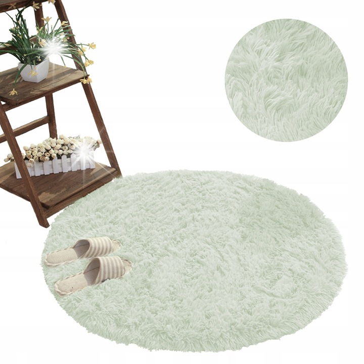 Килим Shaggy Strado, кръгъл, 160 см, противоплъзгащ, мек, едноцветен