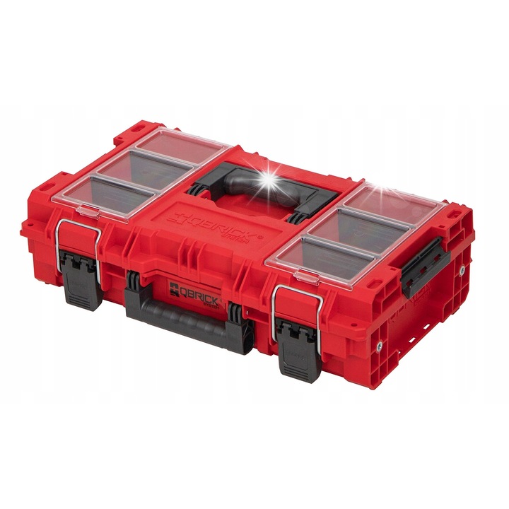 Qbrick System PRIME Toolbox 150 Profi szerszámosláda, piros, 535x327x141mm, 13.5L, rendezőkkel
