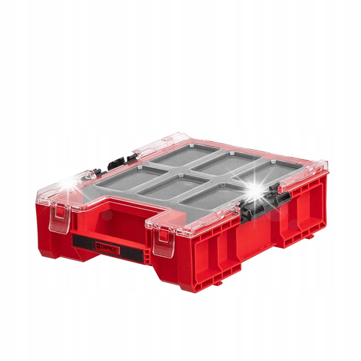 Rendezős Qbrick System ONE M Plus készlet habbetétekkel, piros, 364x264x106mm, 4L