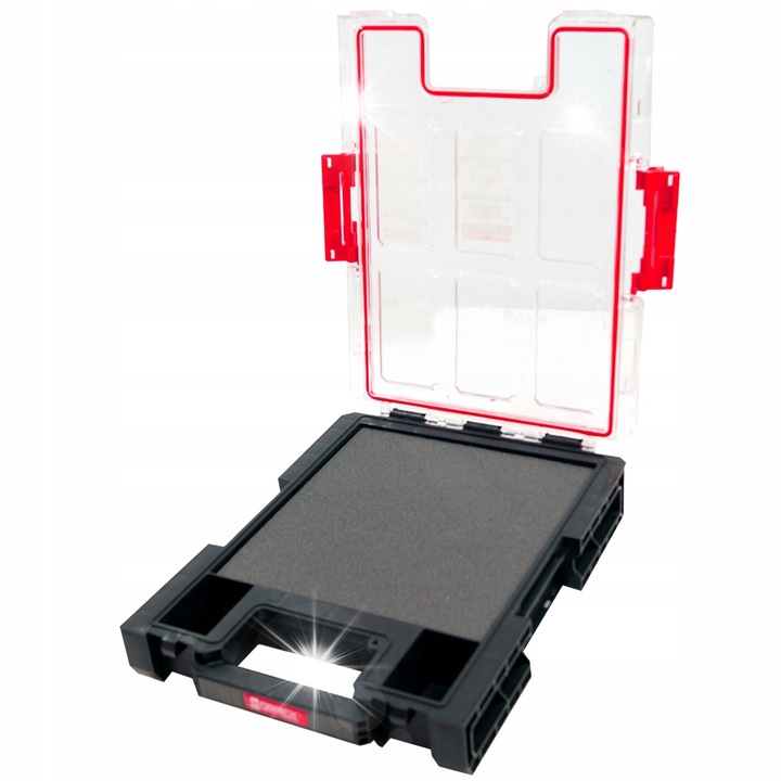 Rendszerező M Qbrick System One, habszivacs, 365x265x77mm, fekete-piros