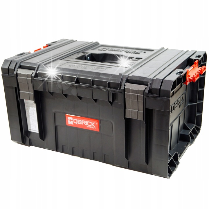 Qbrick System PRO szerszámosláda, 450x322x240mm, fekete, 3 rekeszes, moduláris készlet